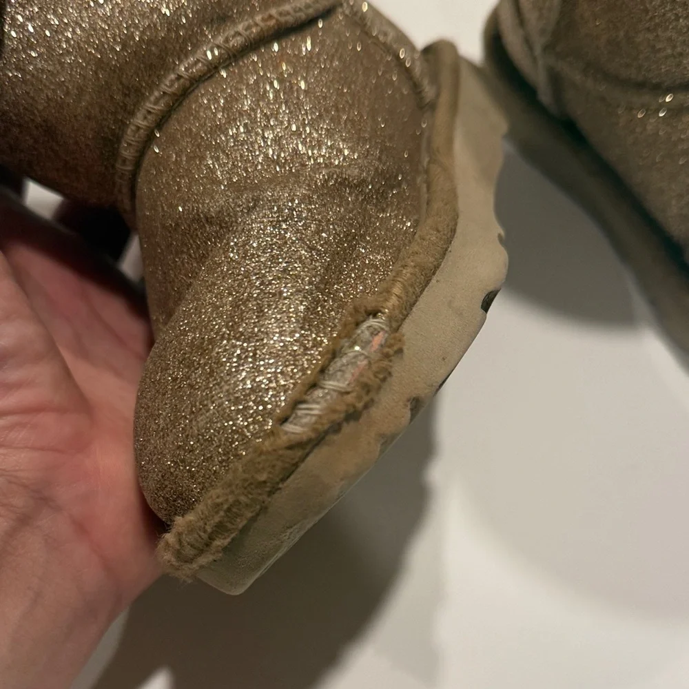 UGG Glittery Tan Boots with Plush Lining